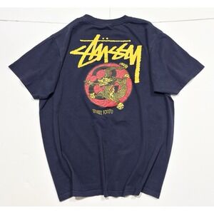 RARE VTG Stussy Men's Kyoto Japan Dragon Graphic T Shirt Size XL Y2K Streetwear